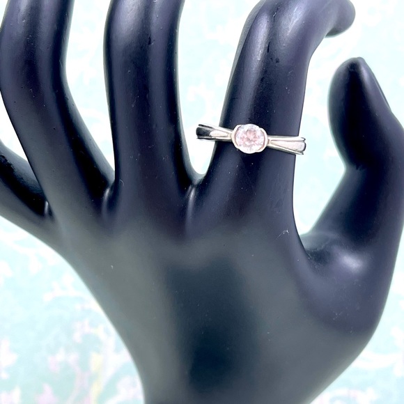 Jewelry - Vintage 1980’s 925 Sterling Silver & Solitaire CZ Stone Ring